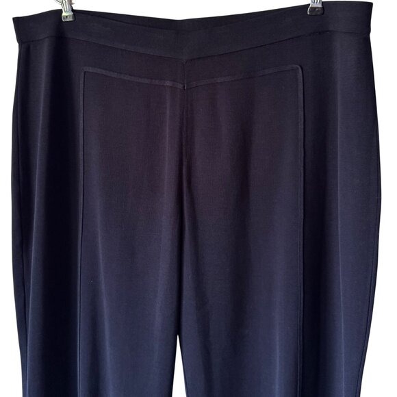 Misook Knit Pull On Straight Leg Knit Pant 3X Stretch Flat Front Seam Detail - Picture 5 of 16